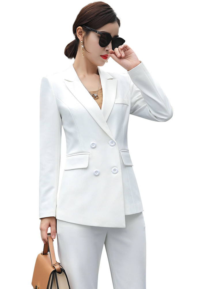 Autumn Women's Suit 2020 New Fashion Two-piece Professional Wear Casual Korean Version of The Suit Jacket Wide-leg Pants Suit