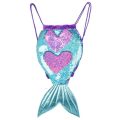 21 Inches Sequin Drawstring Backpack Mermaid Tail Shape Multipurpose Storage Pouch Sports cute casual backpack fashion daypacks