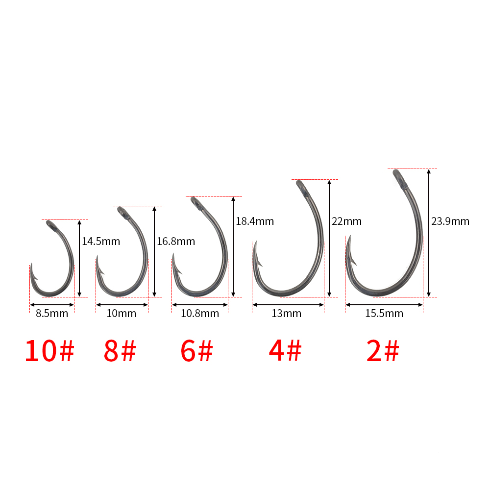 100pcs Coating High Carbon Stainless Steel Barbed hooks Carp Fishing Hooks Pack with Retail Original Box 8011
