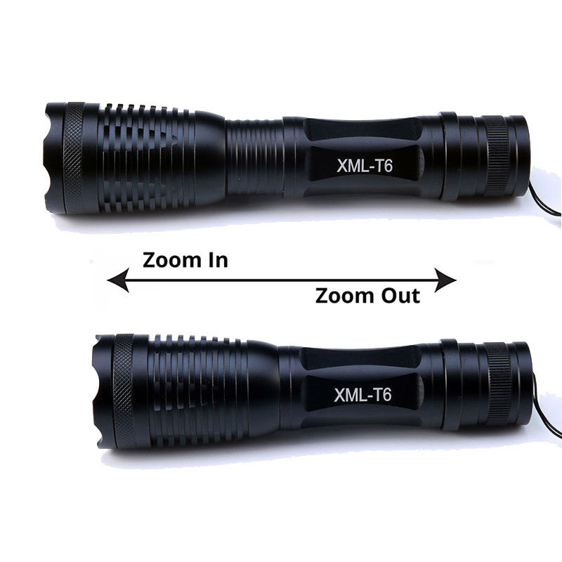 XM-L LED Flashlight 6000LM 10000LM Super Bright Torch Light with 18650 Battery Add Charger Zoomable Emergency Flash Light Up