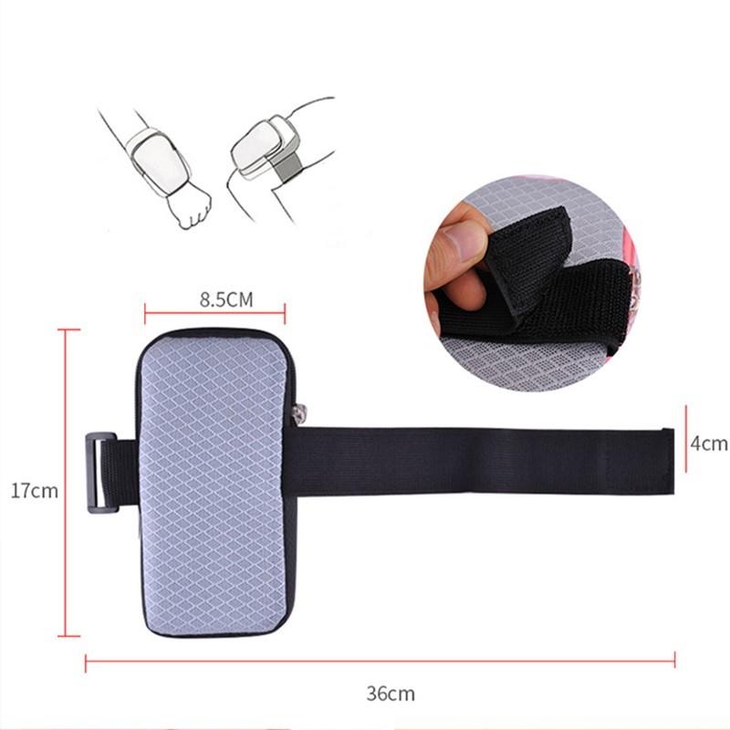 Running Men Women Arm Bags for Phone Money Keys Outdoor Sports Arm Package Bag with Headset Hole Simple Style Running Arm Band