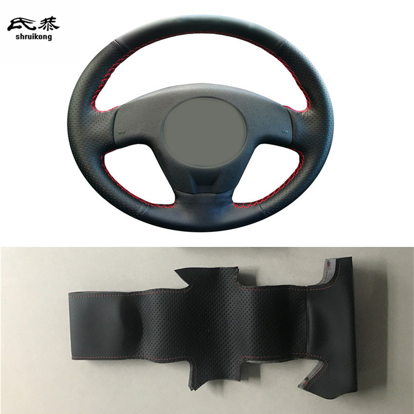 Sew-on Microfiber leather car steering wheel cover Car accessories For 2004 2005 2006 SEAT IBIZA