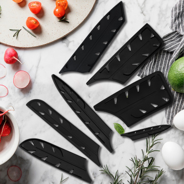 Damask Kitchen Knife Sheath Kitchen Accessories Black Plastic Knife Cover For Chef Slicing Chopping Santoku Utility Fruit Knife
