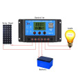 20A 10A 12V 24V Auto Solar Panel Battery Charge Controller PWM LCD Display Solar Collector Regulator with Dual 5V USB Output
