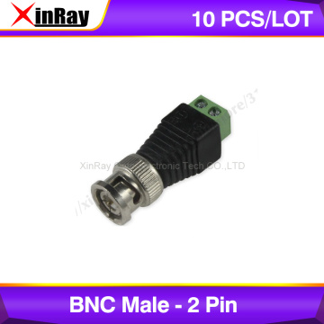 Free Shipping 10pcs BNC Male TO 2Pin Adapter,Camera DVR Connector,CCTV Accessories ,Wholesale XR-AC24.