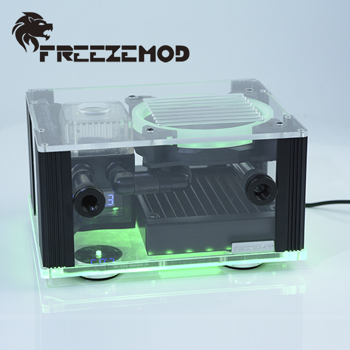 FREEZEMOD Notebook Water Cooler Kit External Water Cooling Integrated Laptop Kit MOD RGB Temperature LCD Mini Watercooling set