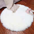 Round Soft Faux Sheepskin Fur Area Rugs for Bedroom Living Room Floor Shaggy Silky Plush Carpet White Faux Fur Rug Bedside Rugs