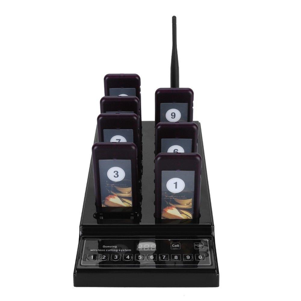 1-to-20 Restaurant Wireless Call Pager 999 Channel Calling Keypad Queuing Calling System Paging Calling System 100-240V