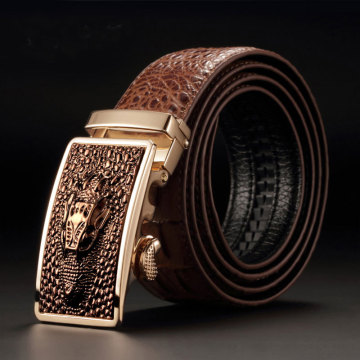 Crocodile Pattern Quality Cow Genuine Leather Belt Men Genuine Luxury Leather Belts for Men Strap Male Metal Automatic Buckle