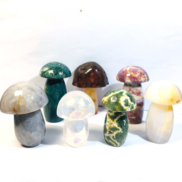 Natural agate mushroom gift home living room desk Decoration ornament treatment Guardian stone strong magnetic field increases c