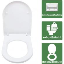 Fanmitrk Duroplast White D-Shape Toilet Seat