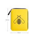 Cajie Yellow Bee Storage Zip Bag Travel Notebook B6 190x150mm Planner Cover With 125x175mm 128 Sheets Filler Pages Pen Note Book