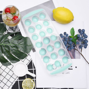 Resilient 21 Grid Round Silicone Ice Tray TPR Soft Bottom Ice Tray Mold Beer Ice Cube Mold Whiskey Wine Cocktail DIY Maker Tool