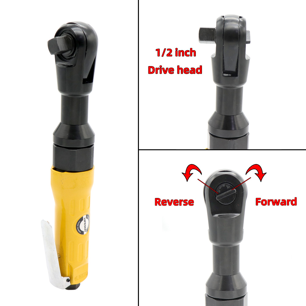 HIFESON 1/2 Inch Pneumatic/Air Ratchet Wrench Tools Mini Ratchet WrenchSquare Drive Straight Shank Drive Straight Shank