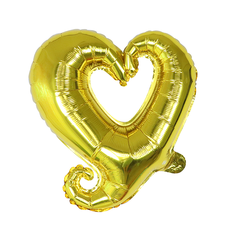 10pcs/lot 18 inch Hook Heart -Shaped Balloon Helium Balloon Wedding Valentine's Day Decoration Birthday Gogo Heart Foil Balloon