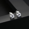 LUOTEEMI Trendy Stud Earrings for Wedding 6mm Round Shiny CZ Fashion Female Jewelry Boucle D'oreille Femme 2019 Christmas Gift