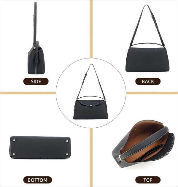 Leather flip-top fashion handbag for women