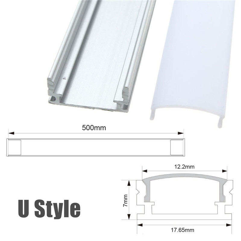 30/50cm LED Bar Lights Aluminum Channel Holder Milk Cover End Up Lighting Accessories U/V/YW-Style Shaped For LED Strip Light