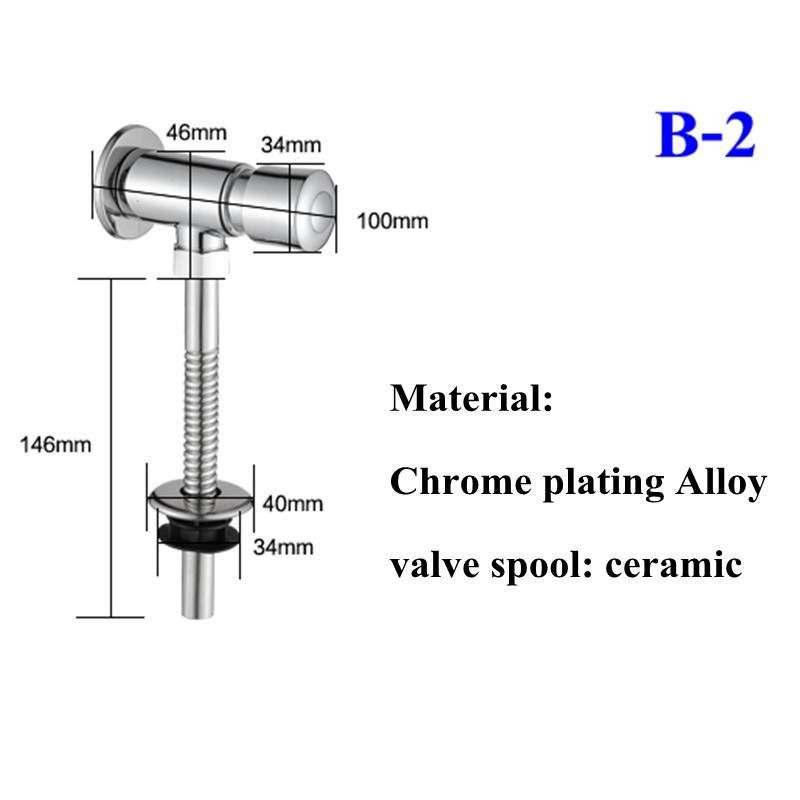 Toilet Chromed Brass Urinal Valve Men's Room Hand Pressing Urine Flushing Time-delay Valve Wall-hung Funnel-shaped Urinal Vingve