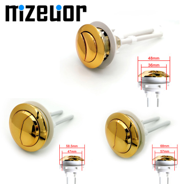 Dual Flush Toilet Tank Gold colour 38mm/48mm/58mm Button Round shape Toilet Push Buttons Bathroom Accessories