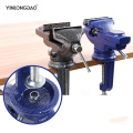 50/ 60/70mm Light Duty Mechanic Clamp-on Table Vise 360 Degree Swivel Base Cast Iron Table Top Clamp Press Vice with Anvil
