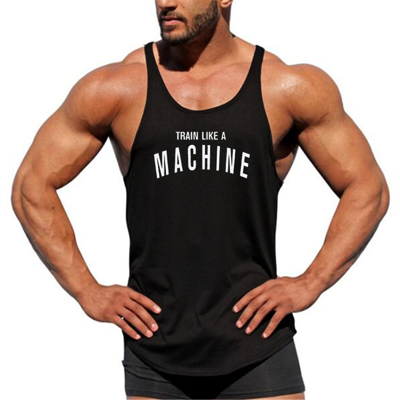 Mens gyms stringer tank top fitness vest canotta bodybuilding clothing muscle tanks singlet cotton workout Sleeveless shirt