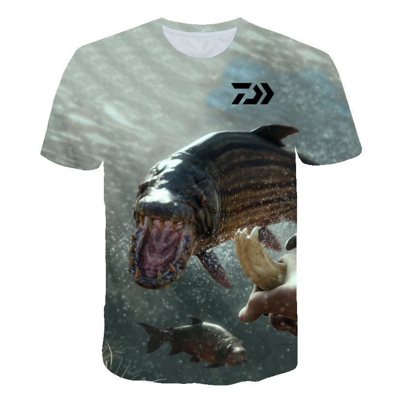 DAIWA T Shirt Summer Man Short Sleeve Fishing Clothing Outdoor Sport Breathable Fishing Clothes men beach printed T-shirt Top