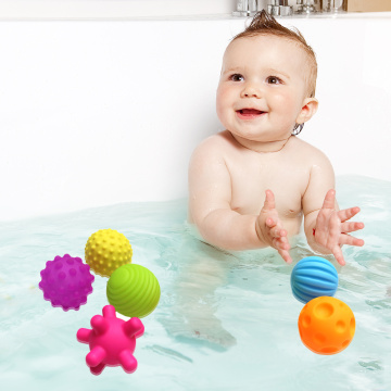 6 Baby Tactile Perceptual Ball Catching Ball Toy Soft Texture Bathing Bath Toy Set Children'S Educational Toys