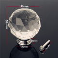 MTSPACE 1PC 30mm 50mm Spherical Clear Crystal Glass Door Knobs Drawer Cabinet Furniture Handle Knob Crystal Glass + Zinc Alloy