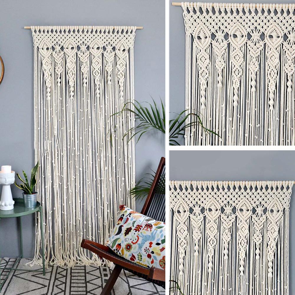 Wall Hanging Curtain Boho Door Window Hanging Curtain Woven Tapestry Wall Decor Home Ornament for Apartment Bedroom Living Room