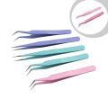 1pc Anti Static Eyebrow Tweezers Stainless Steel Eyelash Extension Tweezers Fake Eyelash Applicator Professional Makeup Tools