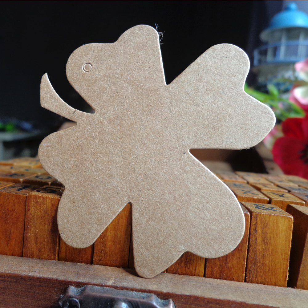 100pcs Irregular Clover Shape Blank Card Bookmark Gift Tags DIY Stationery Creative Price Label Wood Hang Tags Office Supplies