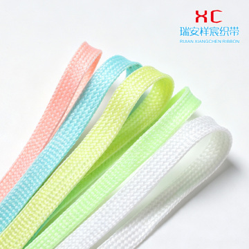 Glow-in-the-dark flat double-layer shoelaces