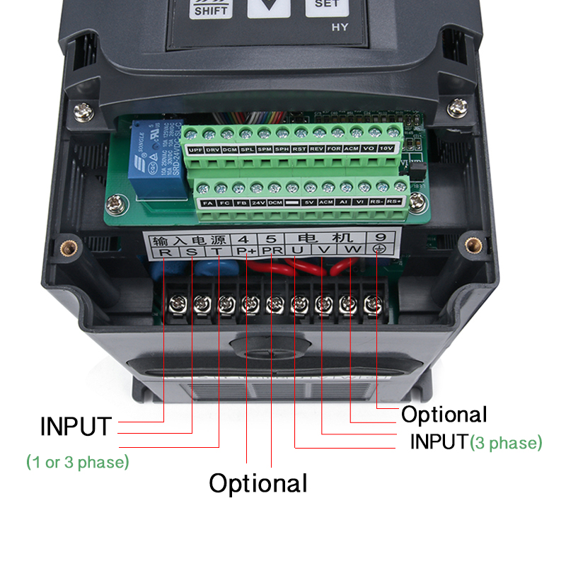 1.5KW / 2.2KW VFD Inverter 220V HuanYang VFD Frequency Converter 3 Phase Output Machine Drive Inverter for Motor