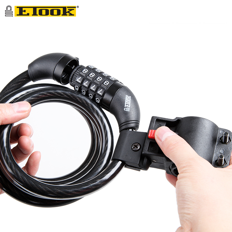 Etook Cable lock Mountain Road Bicycle Lock E-bike Password Lock Internal contains reflective strips BiKe Accessories 1.5m