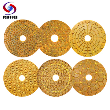 6PCS/Set 4 Inch Super Diamond Polishing Pads 100mm Copper Metal Bond Wet Polishing Pad For Marble Granite Stone Fast Grinding