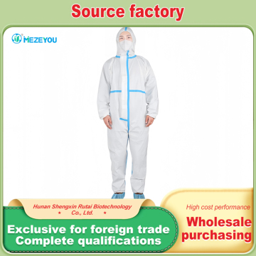Blue Taped Seam Disposable Coverall for Medical Use