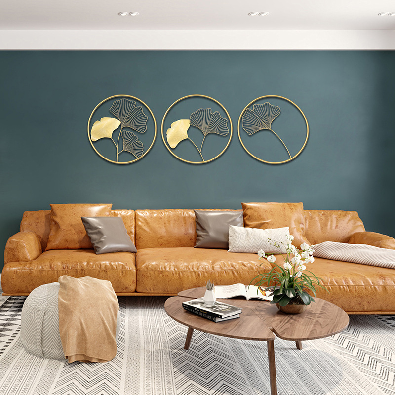 [HHT] Modern Light Luxury Gold Iron Arts Wall Hanging Mural Hotel Cafe Bedroom Livingroom Sofa Background Home Wall Decoration