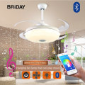 bluetooth musical 42 inch ceiling fans lamp with lights remote control ventilator lamp Home Fixture Silent fans frequence DC