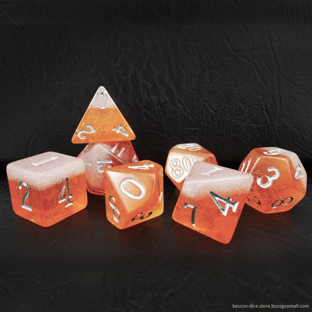 Bescon Beer Dice Set, Novelty 7pcs BeerDice Polyhedral D&D DND Dice Set of 7pcs, Dungeons and Dragons Dice