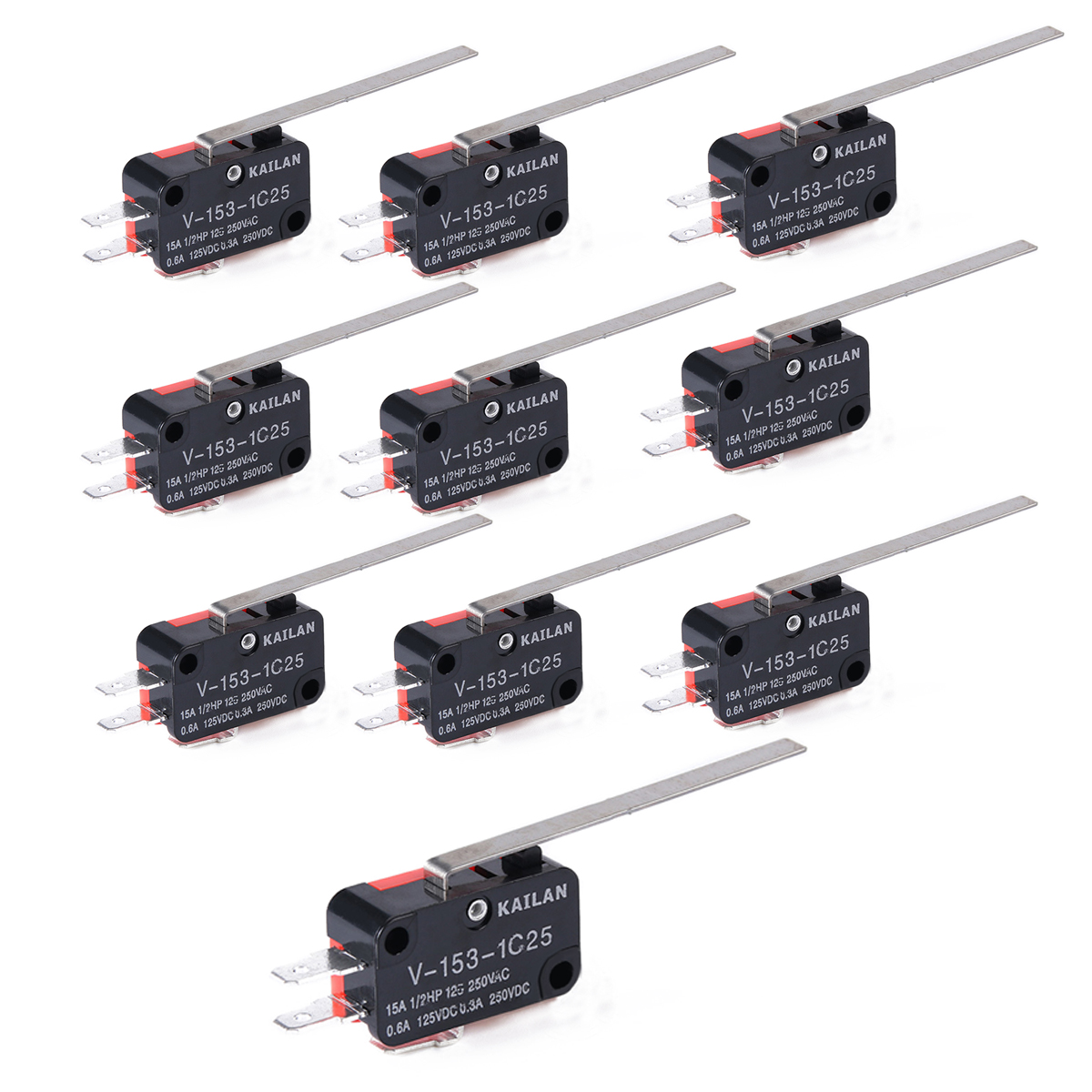 10pcs/lot V-153-1C25 Limit Switches Long Straight Hinge Lever Type SPDT Micro Switch Mayitr For Electronic Measuring Appliance