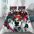 painting animals 3d duvet cover set single twin double queen king cal king size bed linen set
