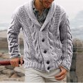 Laamei Men Vintage Cardigan Autumn Mens Sweater Cardigan Male England Style Knitted Sweater Warm Jacket Coat Sweater Male