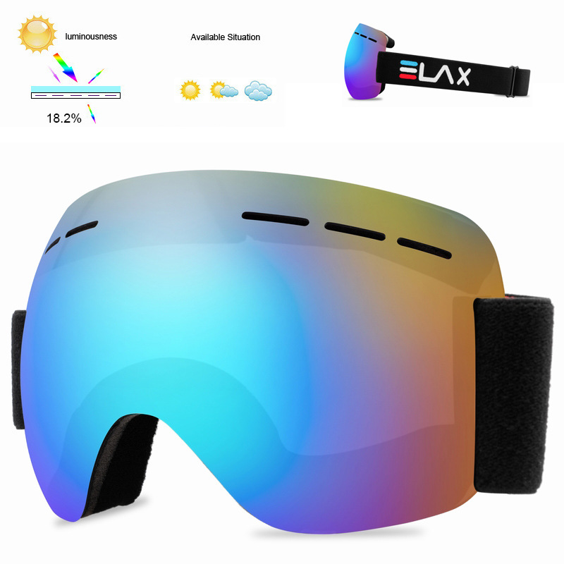 ELAX Ski Goggles UV400 Big Ski Mask Glasses Skiing Snow Snowboard Goggles Women Men Snowmobile Eyewear