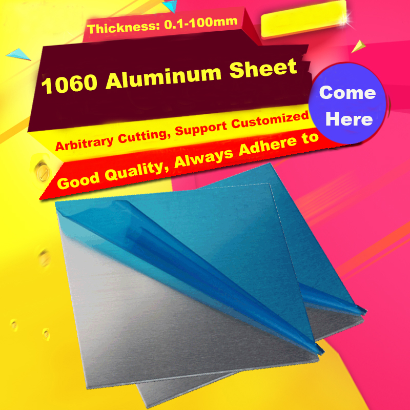 1060 Aluminum Sheet 1.0x100x100mm Aluminum Plate Customized Size DIY Material Laser Cutting CNC Frame Metal Board With Membrane