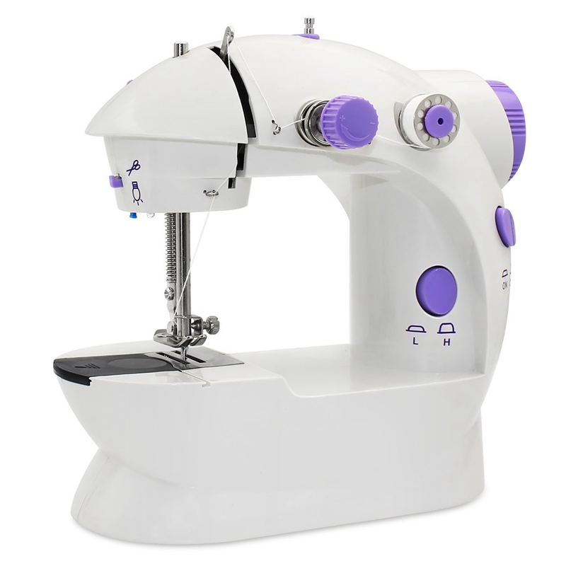 Mini Sewing Machine, AU Plug Portable Electric Sewing Machine with Lamp and Thread Cutter, High & Low Speeds, Battery or Adapter