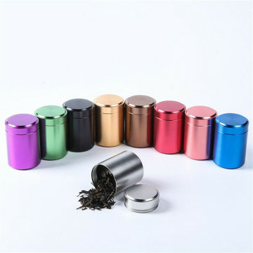 1PC Airtight Smell Proof Container Aluminum Herb Stash Tea Kitchen Food Storage Metal Sealed Can Jars