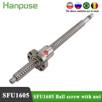 Free shipping SFU1605 200 300 400 500 600mm ball screw with flange single ball nut BK/BF12 end machined CNC