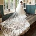 MYYBLE Wholesale 3M 5M One Layer Lace Edge White Ivory Catherdal Wedding Veil Long Bridal Veil Cheap Wedding Accessories Veu