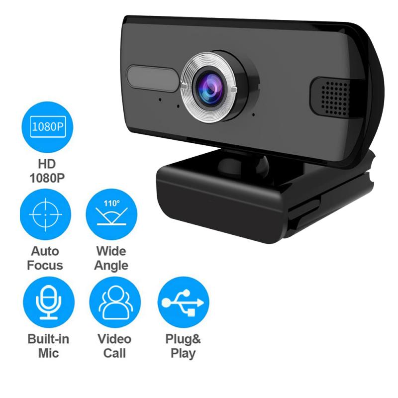 Full HD 1080P Webcam Rotatable Mini Computer PC WebCamera With Microphone For Live Broadcast Video Calling Conference Work